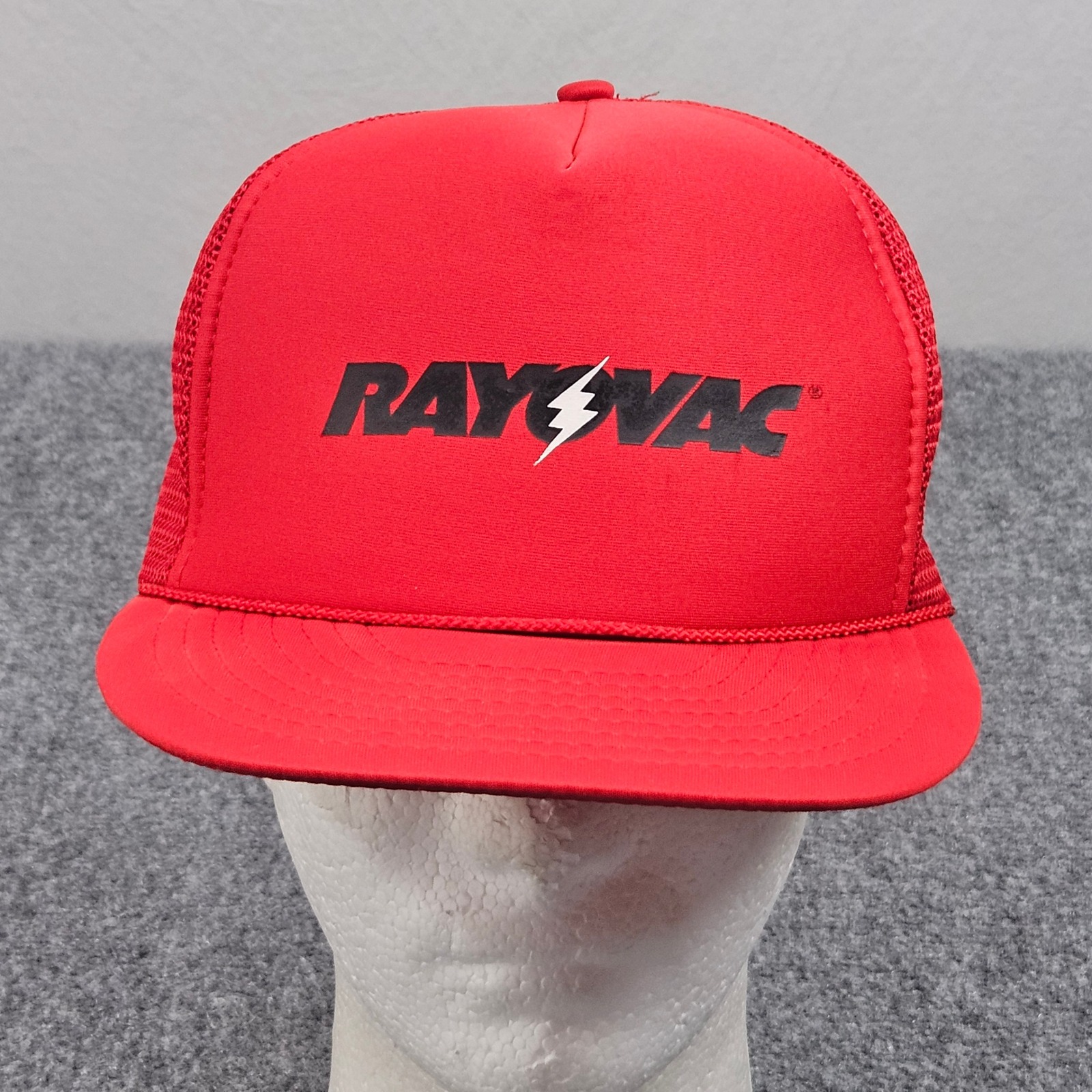 Vintage Rayovac Trucker Hat Red Snapback Cap Nissin Promo 80s Heritage Americana
